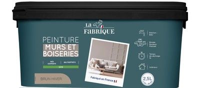 Peinture mur et boiserie Brun Hiver satin 2,5 l - LA FABRIQUE