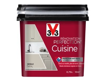 Peinture de rénovation cuisine finition satinée seigle 750 ml V33