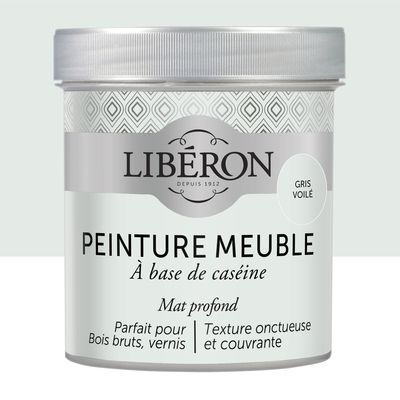 Peinture meuble bois à la caséine mat gris voilé 0,5 L LIBERON