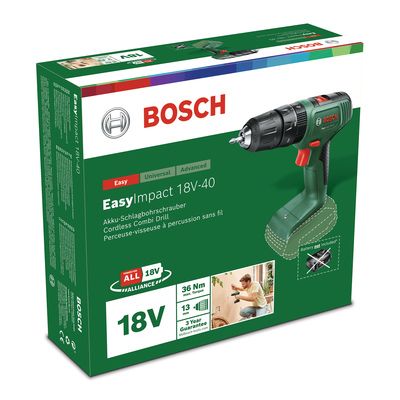 Perceuse visseuse à percussion sans fil Easyimpact 18V-40 sans batterie BOSCH