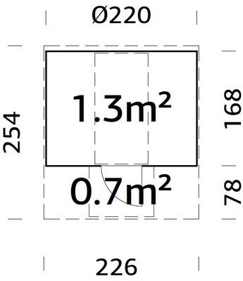 Sauna rond bois naturel Anita 1,3m² et 0.7m² d'avancée épaisseur 42 mm PALMAKO Livraison incluse domicile