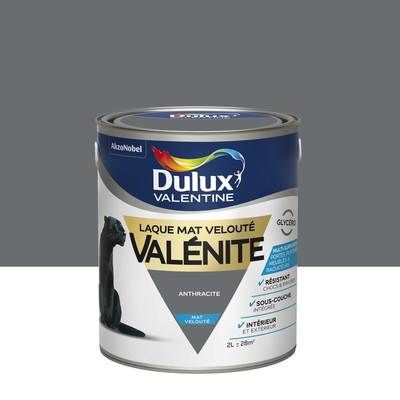 Peinture Laque Valénite Anthracite mat 2 l - DULUX VALENTINE