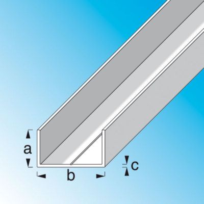 Profilé U rectangle Combitech 7.5 x 12.5 x 1 mm aluminium brut 1 m ALFER