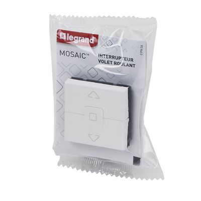 Interrupteur volet roulant 2 modules finition blanche Mosaïc LEGRAND