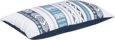 Coussin rectangulaire 30 x 50 cm imprimé motif Ethnic coloris bleu SADY'S TRADING