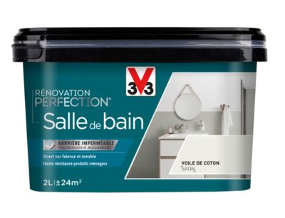 Peinture de rénovation pour salle de bains voile de coton finition satinée 2 l V33