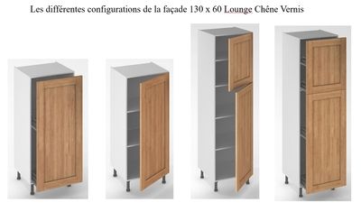 Façade pour demi-colonne de cuisine Lounge chêne verni 130 x 60 cm OFITRES