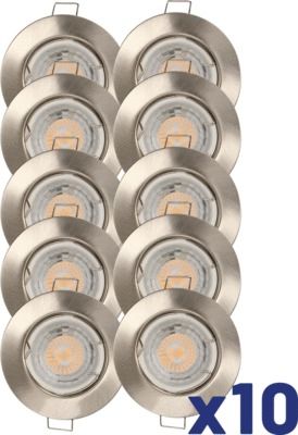 10 Spots encastrables QUARTZ LED fixe acier 380 lumens 3000K ARLUX