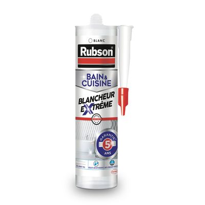 Mastic silicone Bain & Cuisine Blancheur extrême 280 ml - RUBSON