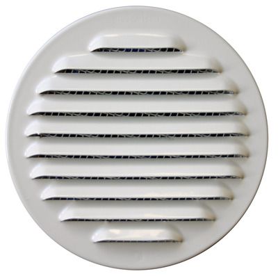 Grille d'aération ronde à persienne en aluminium blanc diamètre 120 mm AUTOGYRE