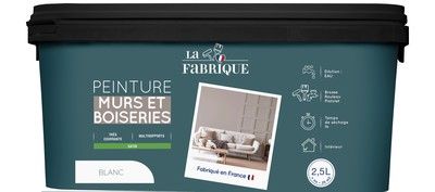 Peinture mur et boiserie Blanc satin 2,5 l - LA FABRIQUE