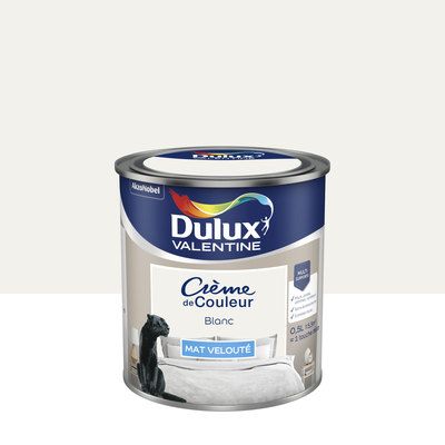 Peinture Crème de Couleur Blanc mat 500 ml - DULUX VALENTINE