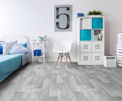 Sol PVC Smartex Sugar Oak imitation parquet bois grisé en rouleau largeur 4 m vendu au m² BEAUFLOR