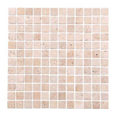 Mosaïque travertin beige clair vieilli 30 x 30 cm Hêtre MAT INTER