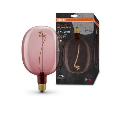 Ampoule LED Ballon E27 Rose variable 4,5W=220 lumens Blanc chaud OSRAM