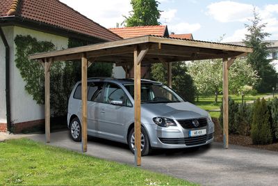 Carport simple -  606 Imprégné - 300 x 500 cm - toit PVC Livraison gratuite domicile WEKA