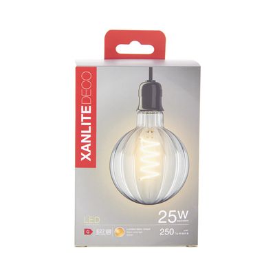 Ampoule LED GLOBE E27 Filament verre ciselé 240 lumens Blanc chaud XANLITE