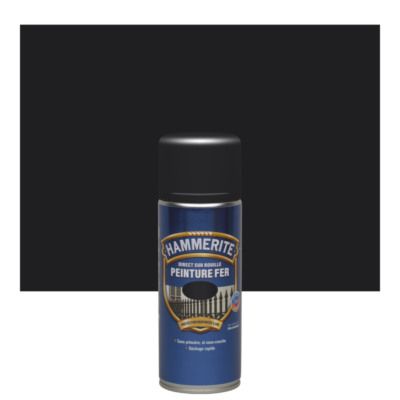 Peinture lisse spécial fer en aérosol 400 ml noir HAMMERITE