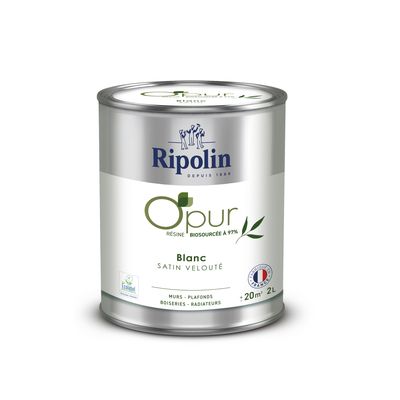 Peinture O'PUR Satin BLANC 2L - RIPOLIN