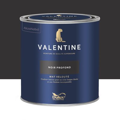 Peinture Valentine Mat Velouté Noir Profond 0,5L - DULUX VALENTINE