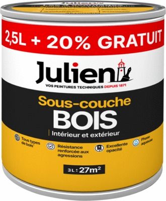 Sous-couche BOIS intérieur / extérieur 2,5 l + 20 % gratuit - JULIEN