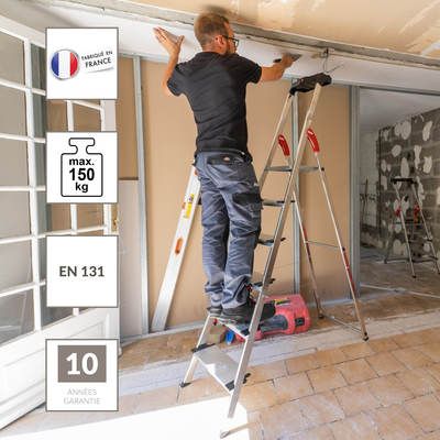 Escabeau XXL 6 marches aluminium HAILO