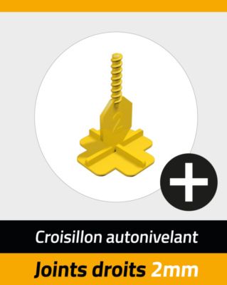 Croisillons de carrelage autonivelants en croix 2 mm jaune sachet de 100 PAVILIFT