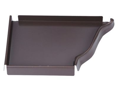 Talon corniche gauche aluminium marron pour gouttière SCOVER PLUS