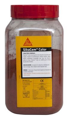 Colorant en poudre SikaCem rouge pour béton-mortier-chaux 800 gr - SIKA