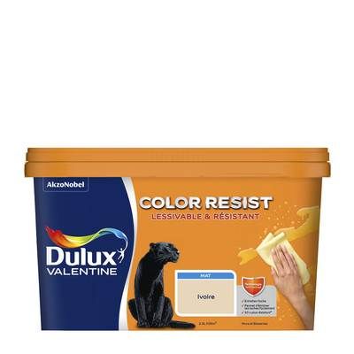 Peinture COLOR RESIST mur et boiserie Ivoire mat 2,5 l - DULUX VALENTINE