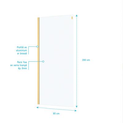 Paroi de retour Rolling or brossé 80 x 200 cm AURLANE