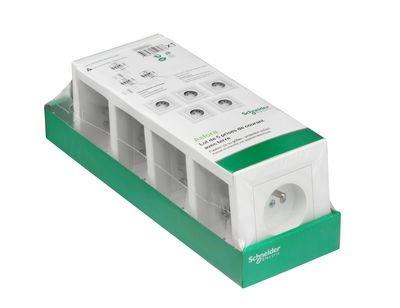 5 prises 2 pôles + terre blanc - Asfora SCHNEIDER ELECTRIC