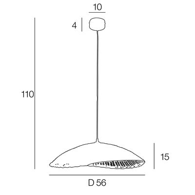 Suspension rotin E27 60W Ø56 cm CALANQUES - COREP