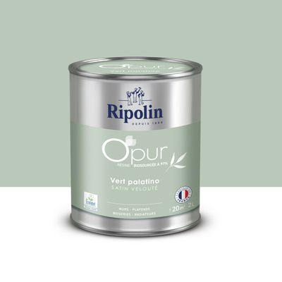 Peinture O'PUR Satin VERT PALATINO 2L -RIPOLIN