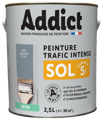 Peinture SOL Satin gris argent Ral 7001 2.5L ADDICT