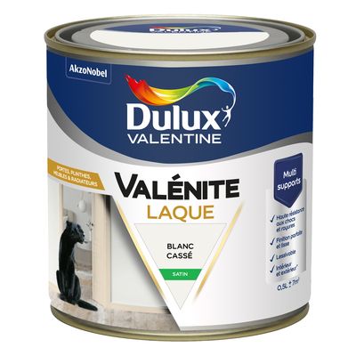 Peinture Boiseries Laque Acrylique Valénite Blanc Satin 0,5 L - DULUX VALENTINE