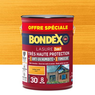 Lasure très haute protection 8 ans chêne doré format spécial 6 l BONDEX