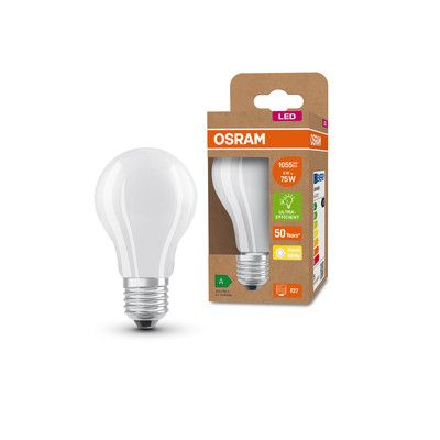 Ampoule LED Standard E27 Dépolie 5=W 1055 lumens Blanc chaud Classe A OSRAM