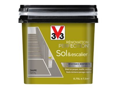 Peinture de rénovation sol et escalier finition satinée taupe 750 ml V33