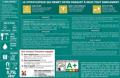 Vitrificateur Direct Rénovation chêne moyen satin 750 ml - V33