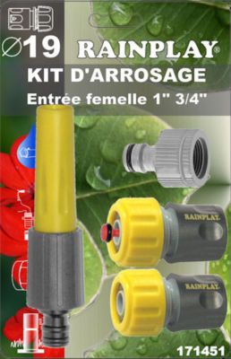 Raccords d'arrosage par 3 avec lance diamètre 19 mm