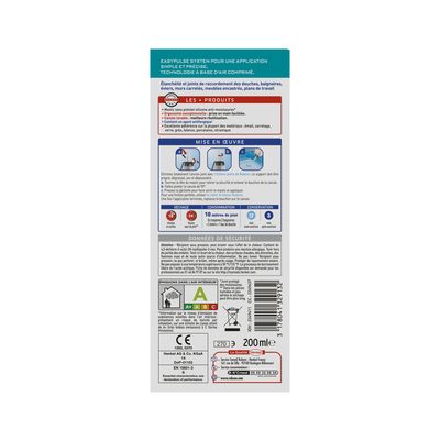 Mastic Silicone Bain & Cuisine Pure transparent prêt à l'emploi 200 ml RUBSON