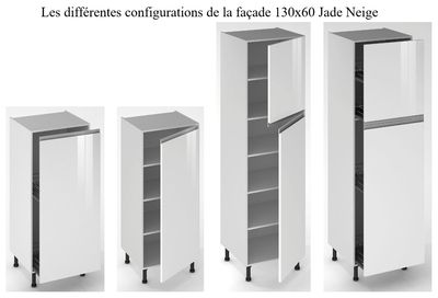 Façade pour demi-colonne de cuisine Jade neige 130 x 60 cm OFITRES