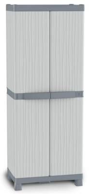 Armoire PVC Wave à 2 portes avec 4 tablettes et 2 bacs TERRY