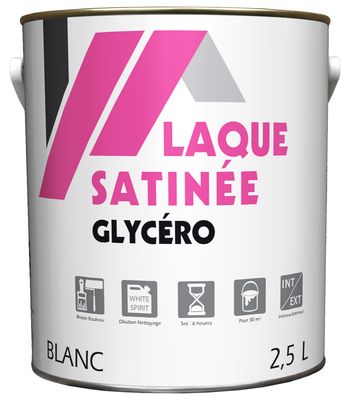 Peinture laque blanc satin 2,5 l