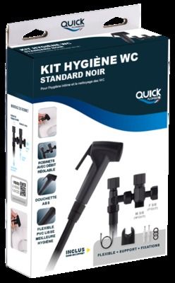 Pack hygiène pour WC avec douchette ABS noir QUICK PLOMBERIE