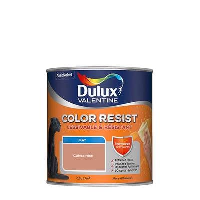 Peinture Color Resist murs et boiseries Cuivre Rose mat 500 ml - DULUX VALENTINE