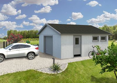 Garage bois Bois Naturel  Andre 28,5m2 PALMAKO Livraison incluse domicile