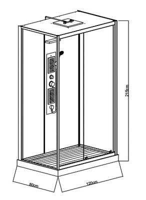 Cabine de douche Bamboo 120 x 80 x 215 cm