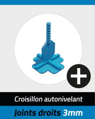 Croisillons de carrelage autonivelants en croix 3 mm bleu sachet de 100 PAVILIFT